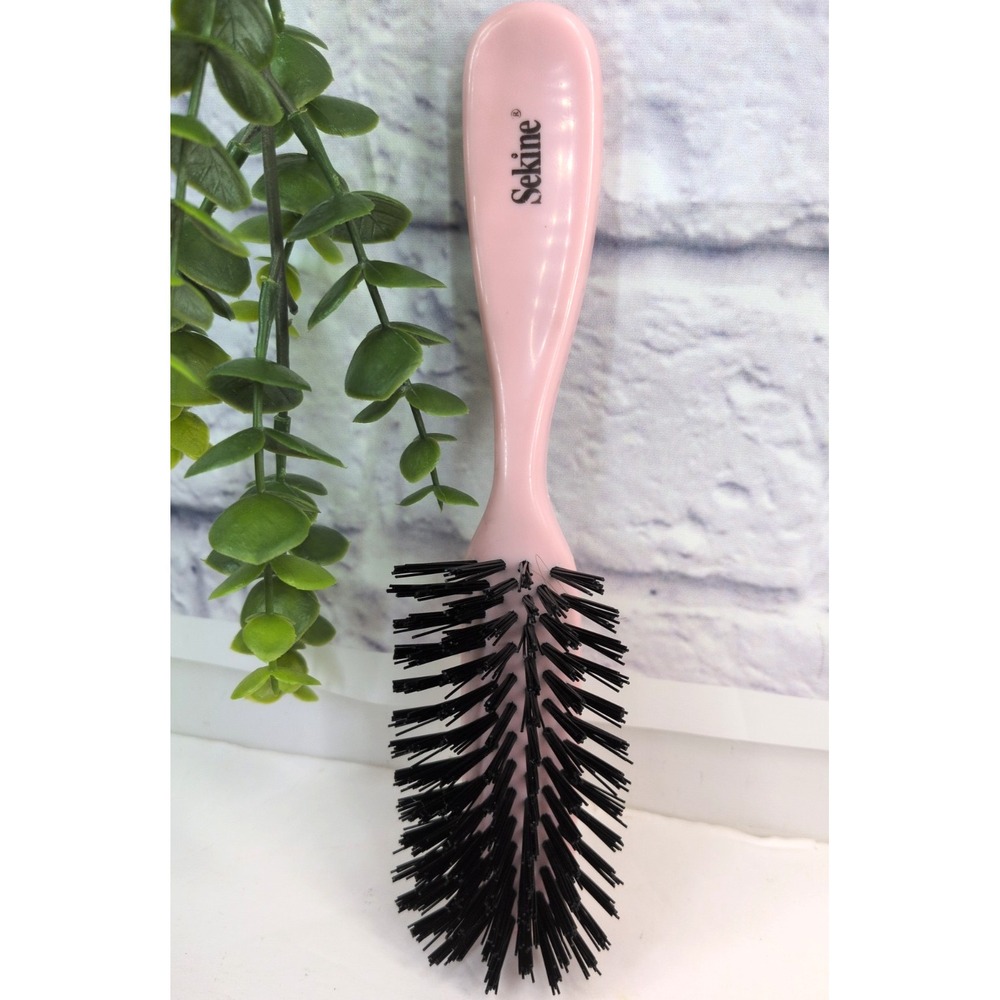 STERILIZED🩷Vintage Sekine Salon 7.5" Hair Brush Pale Pink Blush Bristles